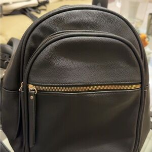 Black Leather Men's Backpack